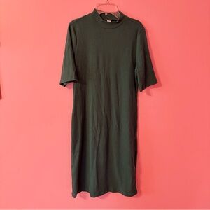 Old Navy Green Sheath Midi Dress with Short Sleeves